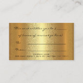 Gold Simply Gift Certificate Makeup Beauty VIP LUX Afsprakenkaartje (Achterkant)
