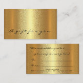 Gold Simply Gift Certificate Makeup Beauty VIP LUX Afsprakenkaartje (Voorkant / Achterkant)