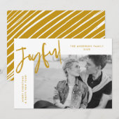 Gold Simply Joyful-foto Feestdagenkaart (Voorkant / Achterkant)