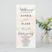 Gold, Sinaasappel & Off White Stars trouwprogramma (Staand voorkant)