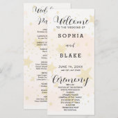 Gold, Sinaasappel & Off White Stars trouwprogramma (Voorkant / Achterkant)
