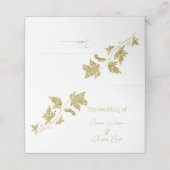Gold Single Stem Leaf Name Place Card Plaatskaartje (Buitenkant ongevouwen)
