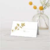 Gold Single Stem Leaf Name Place Card Plaatskaartje (Achterkant)