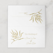 Gold Single Stem Leaf Name Place Card Plaatskaartje (Buitenkant ongevouwen)