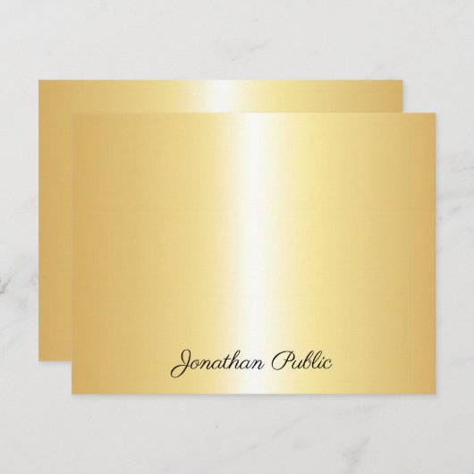 Gold Sjabloon Calligraphed Script Text Name (Voorkant / Achterkant)