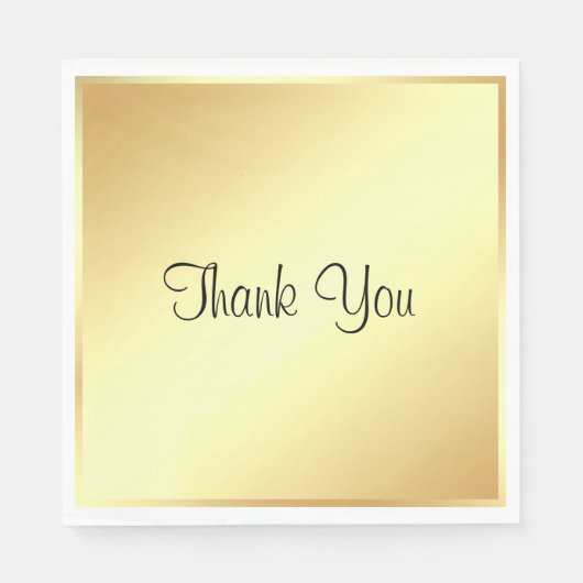 Gold Sjabloon Dank je wel Typografie Elegant Servet (Voorkant)