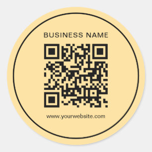 Gold Sjabloon Uw aangepaste tekst bedrijf QR-code Ronde Sticker