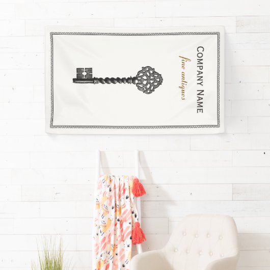 Gold  Skelet Key Antiek Meubelwinkel Spandoek (Insitu)