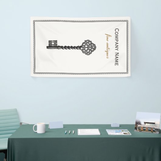 Gold  Skelet Key Antiek Meubelwinkel Spandoek (Beurs)