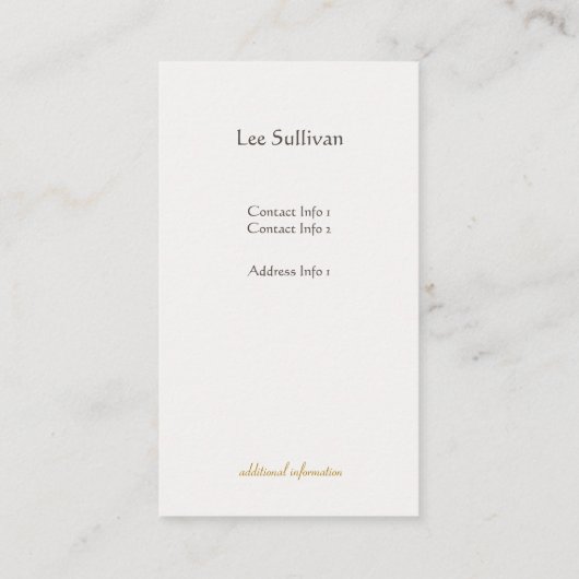 Gold Skelet Key Antiek Meubelwinkel Visitekaartje (Achterkant)