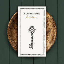 Gold Skelet Key Antiek Meubelwinkel Visitekaartje