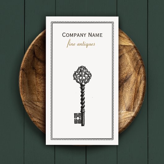 Gold  Skelet Key Antiek Meubelwinkel Visitekaartje