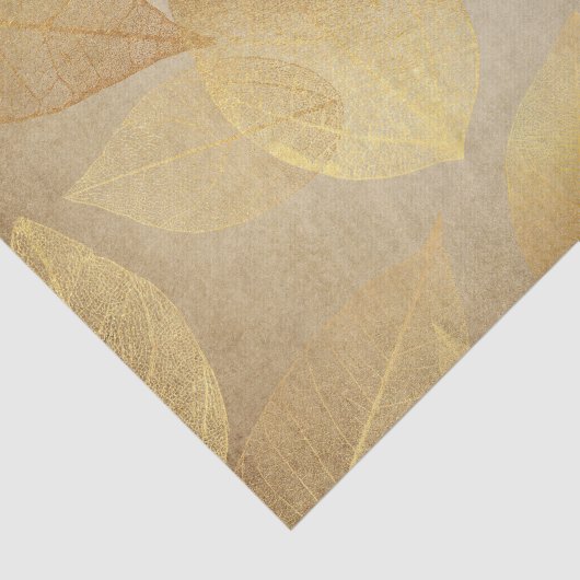 Gold Skelet Leaves en Bronze Kijk Tissuepapier (Detail)