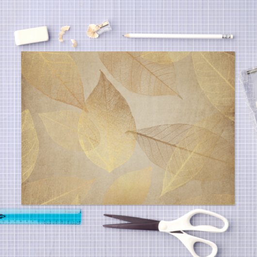 Gold Skelet Leaves en Bronze Kijk Tissuepapier (Craft)