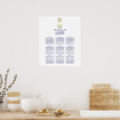 Gold  Skeleton Key Wedding Seating Chart Poster (Keuken)