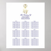 Gold  Skeleton Key Wedding Seating Chart Poster (Voorkant)