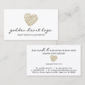 Gold Sketch Heart Jewelry Visitekaartje (Voorkant / Achterkant)