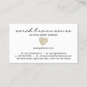 Gold Sketch Heart Jewelry Visitekaartje (Achterkant)