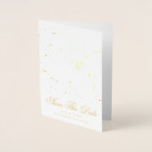 Gold Sketting Floral slaat de datum op Folie Kaarten (Voorkant)