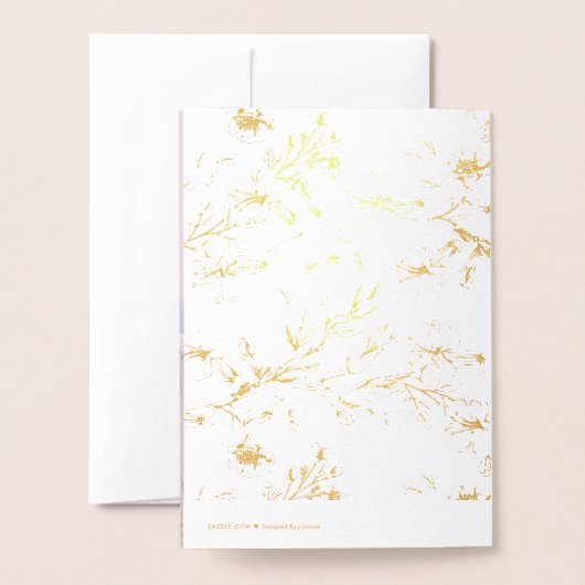 Gold Sketting Floral slaat de datum op Folie Kaarten (Met envelop)