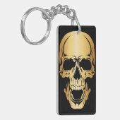 Gold Skull Acryl Sleutelhanger Rechthoek (Voorkant Links)