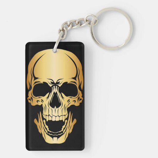 Gold Skull Acryl Sleutelhanger Rechthoek (achterkant)