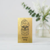 Gold Skull Barber Shop Visitekaartje (Staand voorkant)