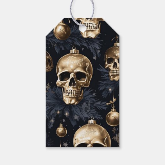 Gold Skull Gift Label Cadeaulabel (Voorkant)
