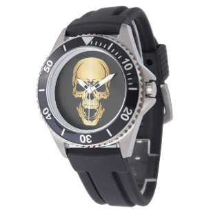 Gold Skull Mannen/Women's Wrist Watch Horloge