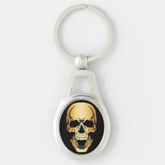 Gold Skull Metal Sleutelhanger (Voorkant)