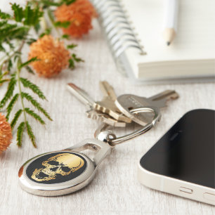 Gold Skull Metal Sleutelhanger