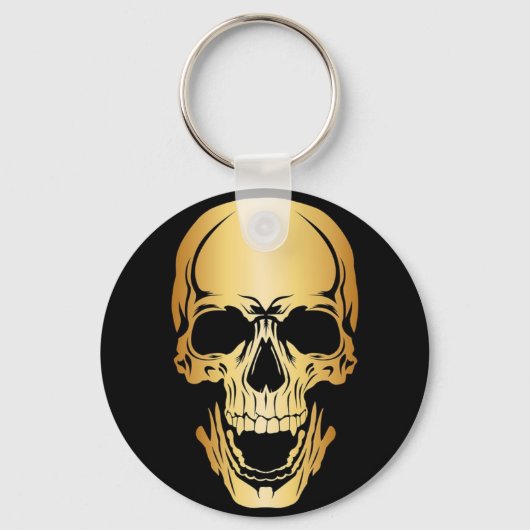 Gold Skull Metal Sleutelhanger (Voorkant)
