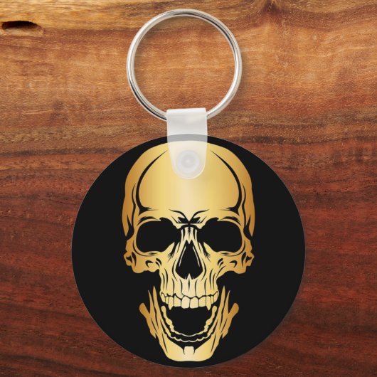Gold Skull Metal Sleutelhanger (Voorkant)