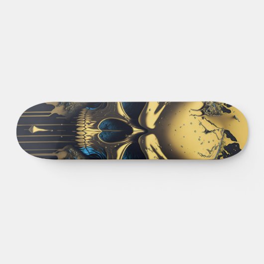 Gold Skull - Numb-Skulls Design #1 Persoonlijk Skateboard (Horizontaal)