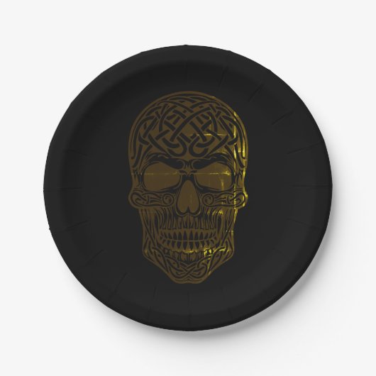 Gold Skull papier borden Papieren Bordje (Voorkant)