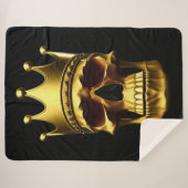 Gold Skull Sherpa Blanket Deken (Voorkant (horizontaal))