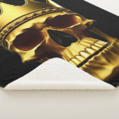 Gold Skull Sherpa Blanket Sherpa Deken (3/4)