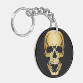 Gold Skull Sleutelhanger acrylcirkel (Voorkant Links)