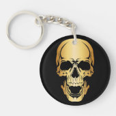 Gold Skull Sleutelhanger acrylcirkel (Voorkant)