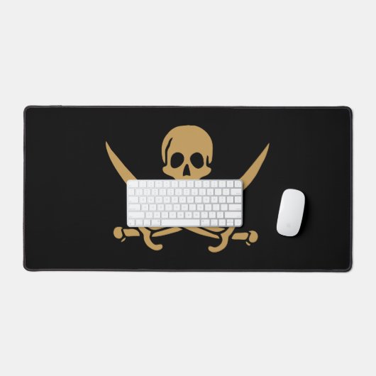 Gold Skull & Swords Pirate flag of Calico Jack Bureaumat (Keyboard & Muis)