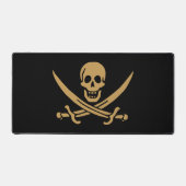 Gold Skull & Swords Pirate flag of Calico Jack Bureaumat (Voorkant)