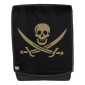 Gold Skull & Swords Pirate flag of Calico Jack Rugtassen (Voorkant)