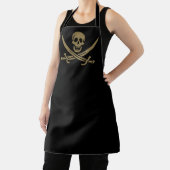 Gold Skull & Swords Pirate flag of Calico Jack Schort (Insitu)