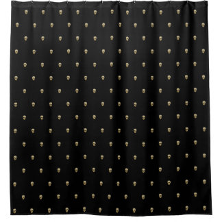 Gold Skulls op zwart Douchegordijn