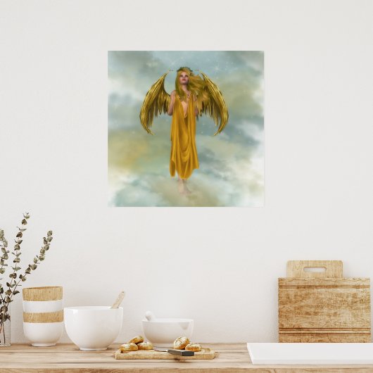 Gold Sky Angel Poster (Keuken)