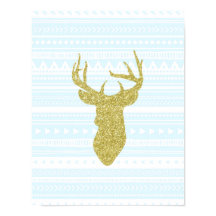 Gold Sky Blue Nursery Decor Deer Tribal Patroon