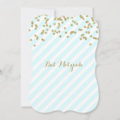 Gold Sky Blue Stripes Bat Mitzvah Kaart (Voorkant)