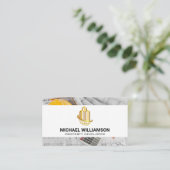 Gold Sky Scraper Gebouwen | Blauwdrukken Visitekaartje (Staand voorkant)