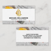 Gold Sky Scraper Gebouwen | Blauwdrukken Visitekaartje (Voorkant / Achterkant)