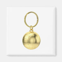 Gold sleutelhanger met volleybalbal